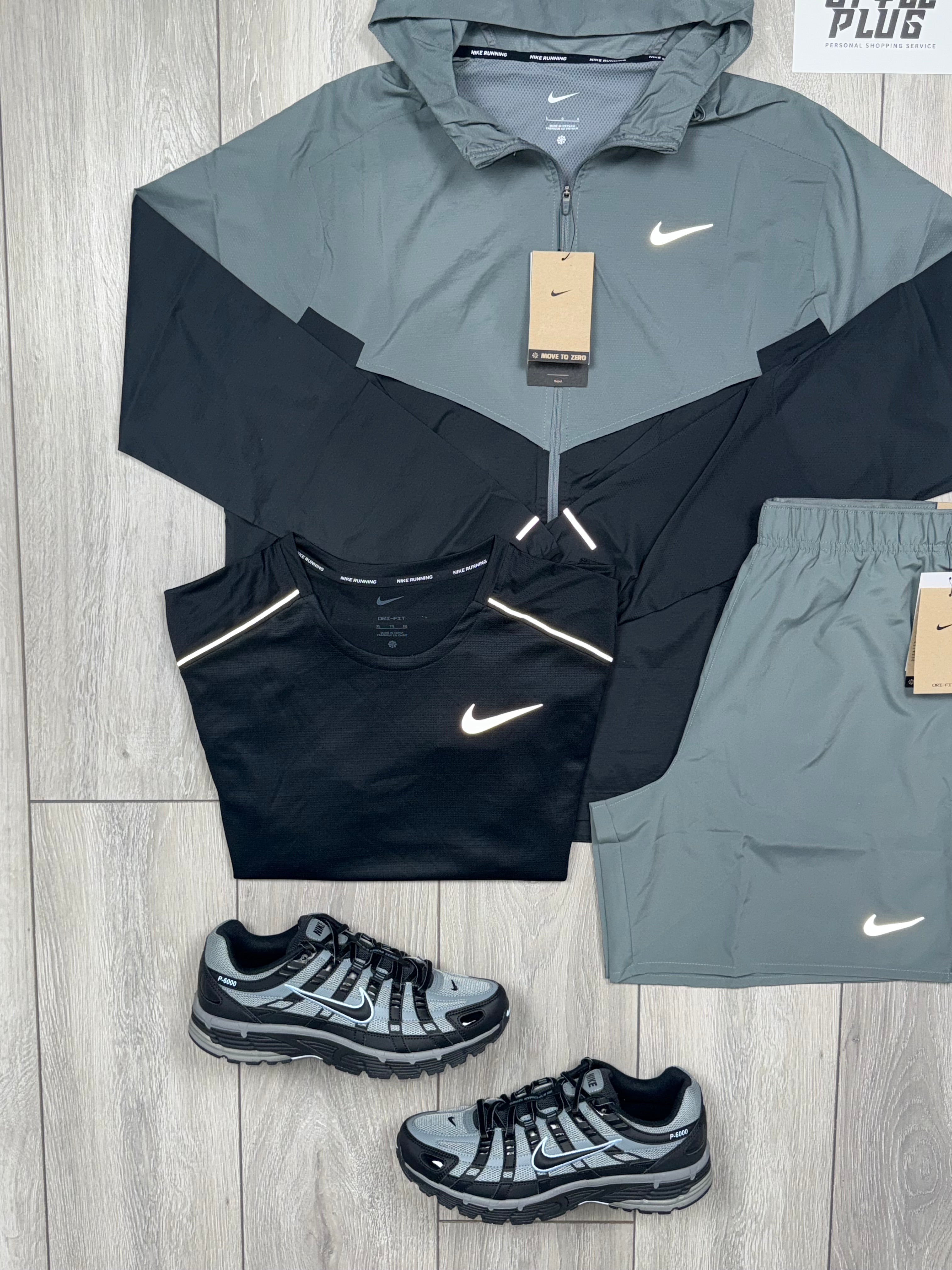 NIKE 3 PIECE REBEL WINDRUNNER SMOKE GREY, BLACK SET