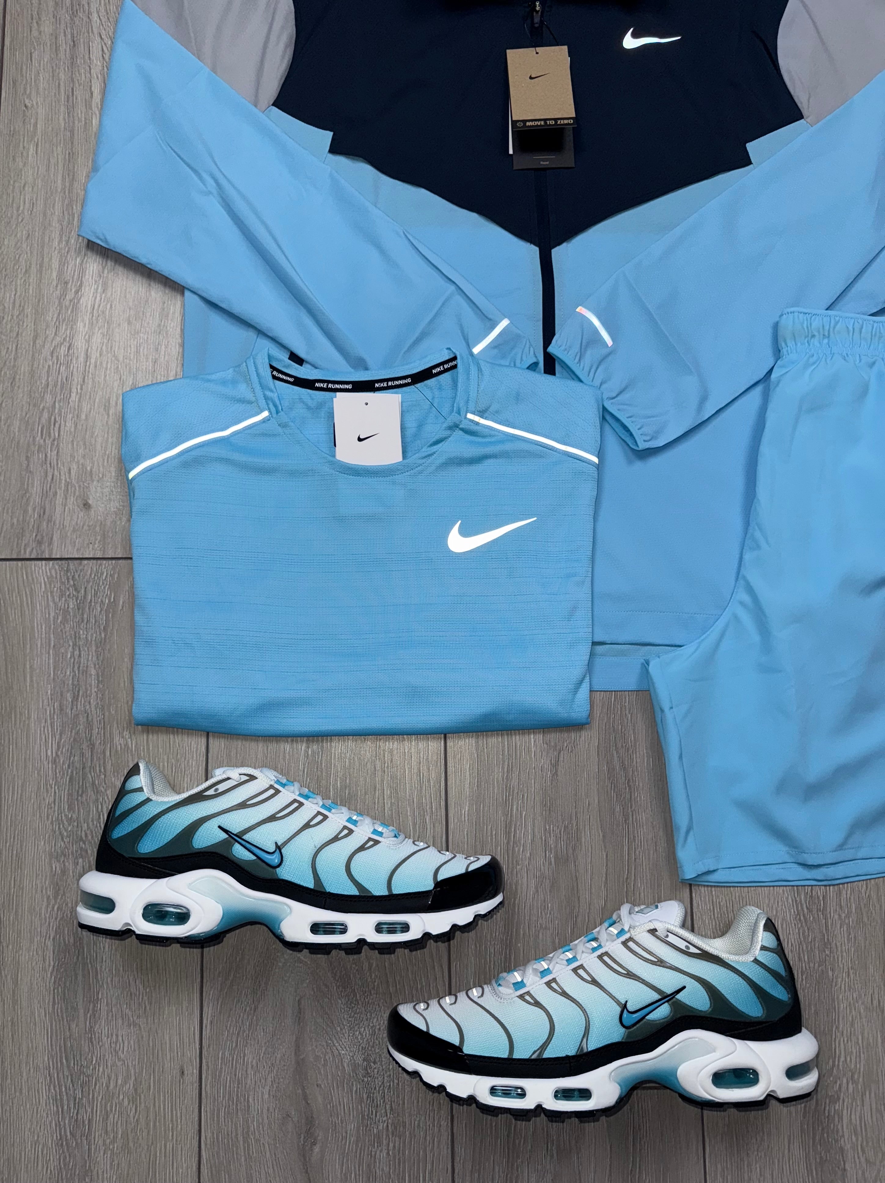 NIKE 3 PIECE REBEL WINDRUNNER AQUARIUS BLUE, NAVY SET